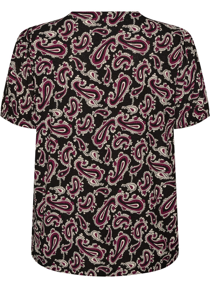 Pitk&auml;hihainen pusero paisley-kuosilla, Tumma Bordeaux, Packshot image number 1