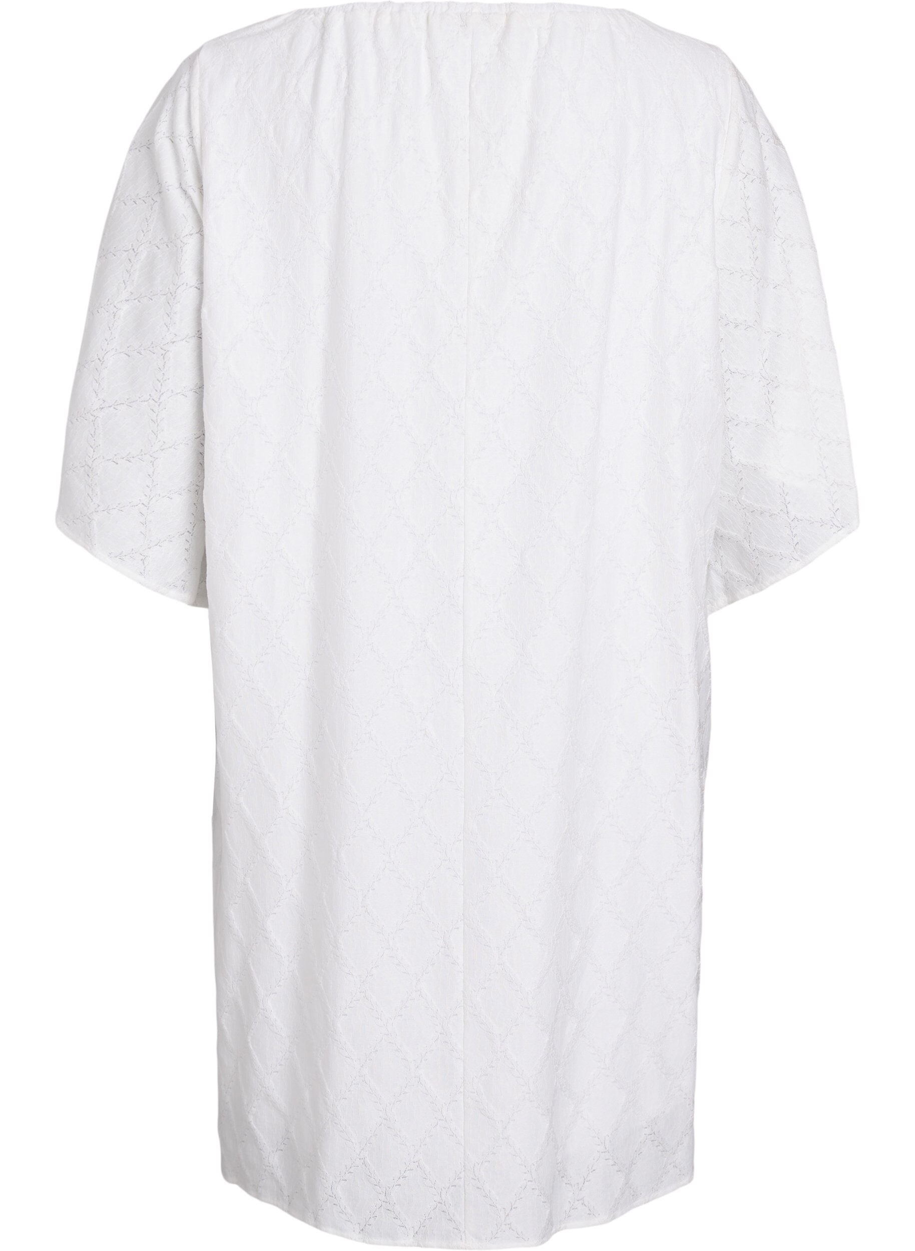 Zizzi Polvipituinen juhlamekko leveill&auml; hihoilla, Valkoinen, Packshot image number 1