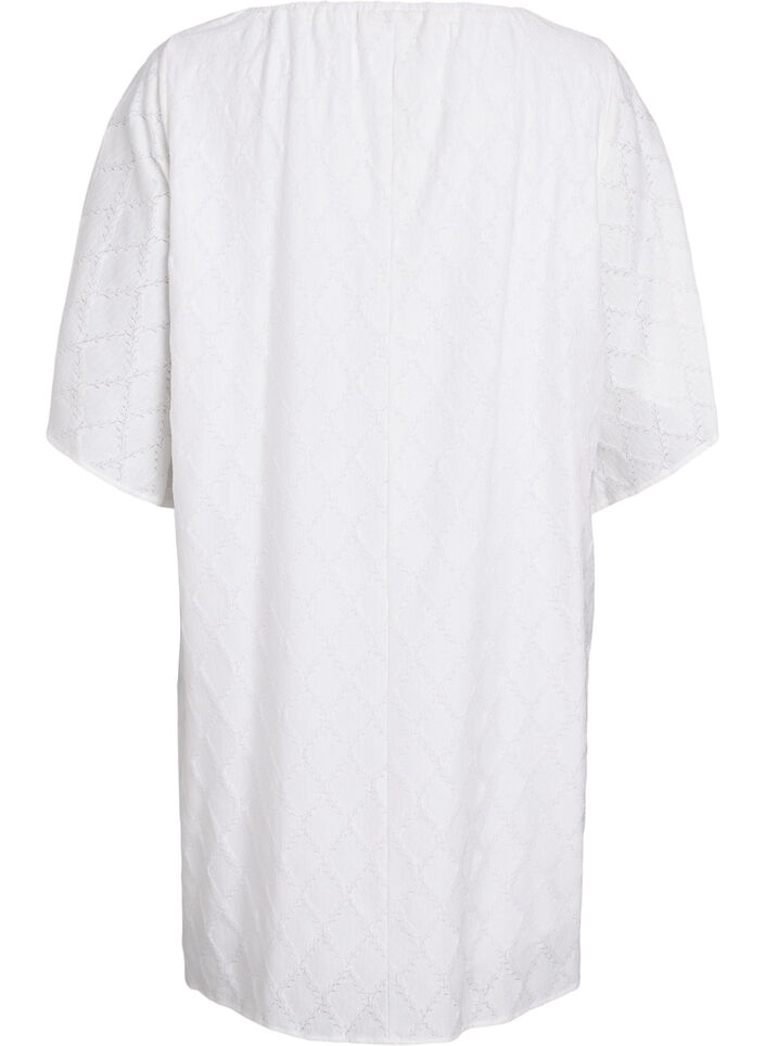 Polvipituinen juhlamekko leveillä hihoilla, Valkoinen, Packshot image number 1