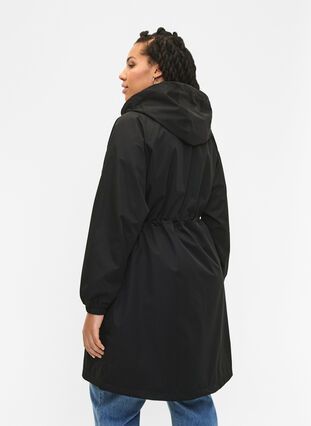 Tekninen takki, jossa on taskut ja huppu, Black, Model image number 1