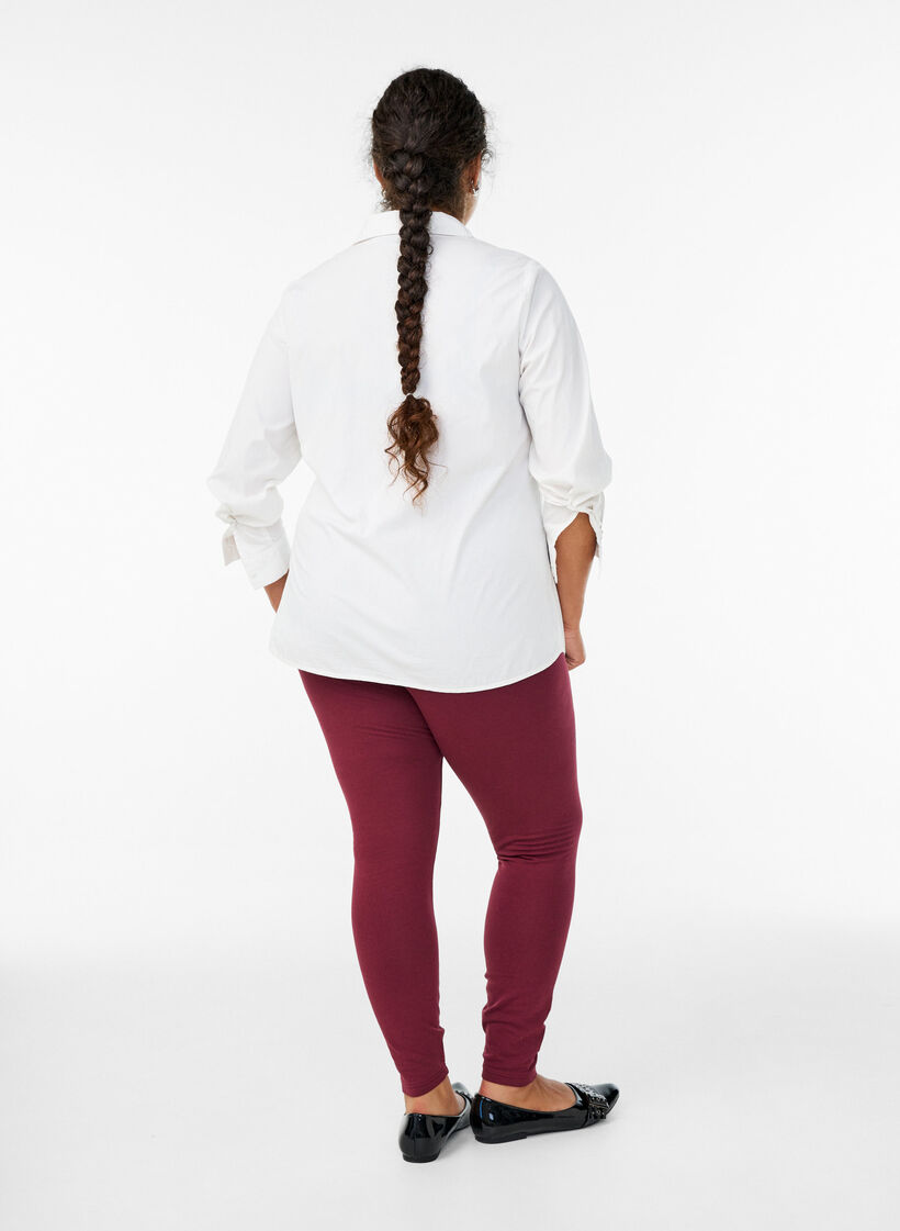 Puuvillaleggingsit vuorella, Tumma Bordeaux, Model image number 2