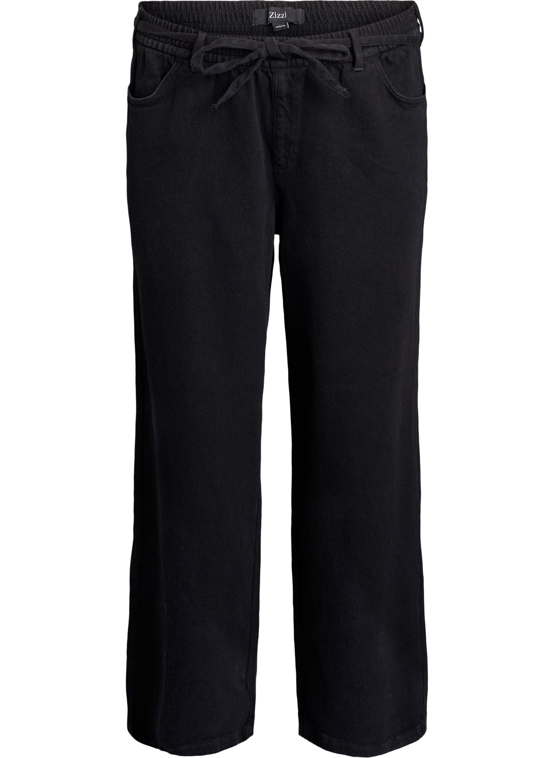 Rento istuvuus -farkut joustavalla vy&ouml;t&auml;r&ouml;nauhalla ja kiristysnauhalla.