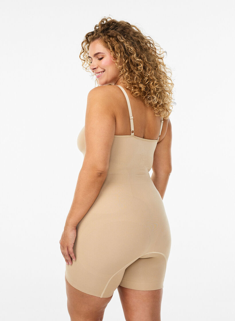 Shapewear-bodysuit avattavalla alaosalla, Beige, Model image number 1