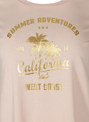 Lyhythihainen puuvillainen t-paita printillä , Rose Smoke CALIFORN, Packshot image number 2