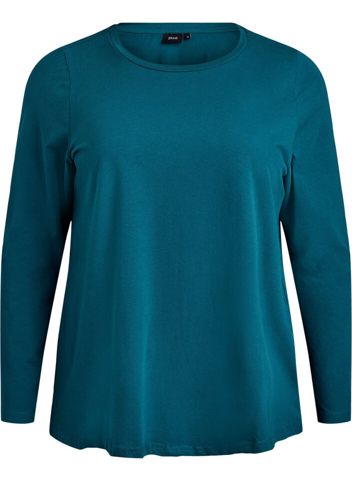 Perus jersey -paita pitkilla hihoilla, Vihre&auml;, Packshot image number 0