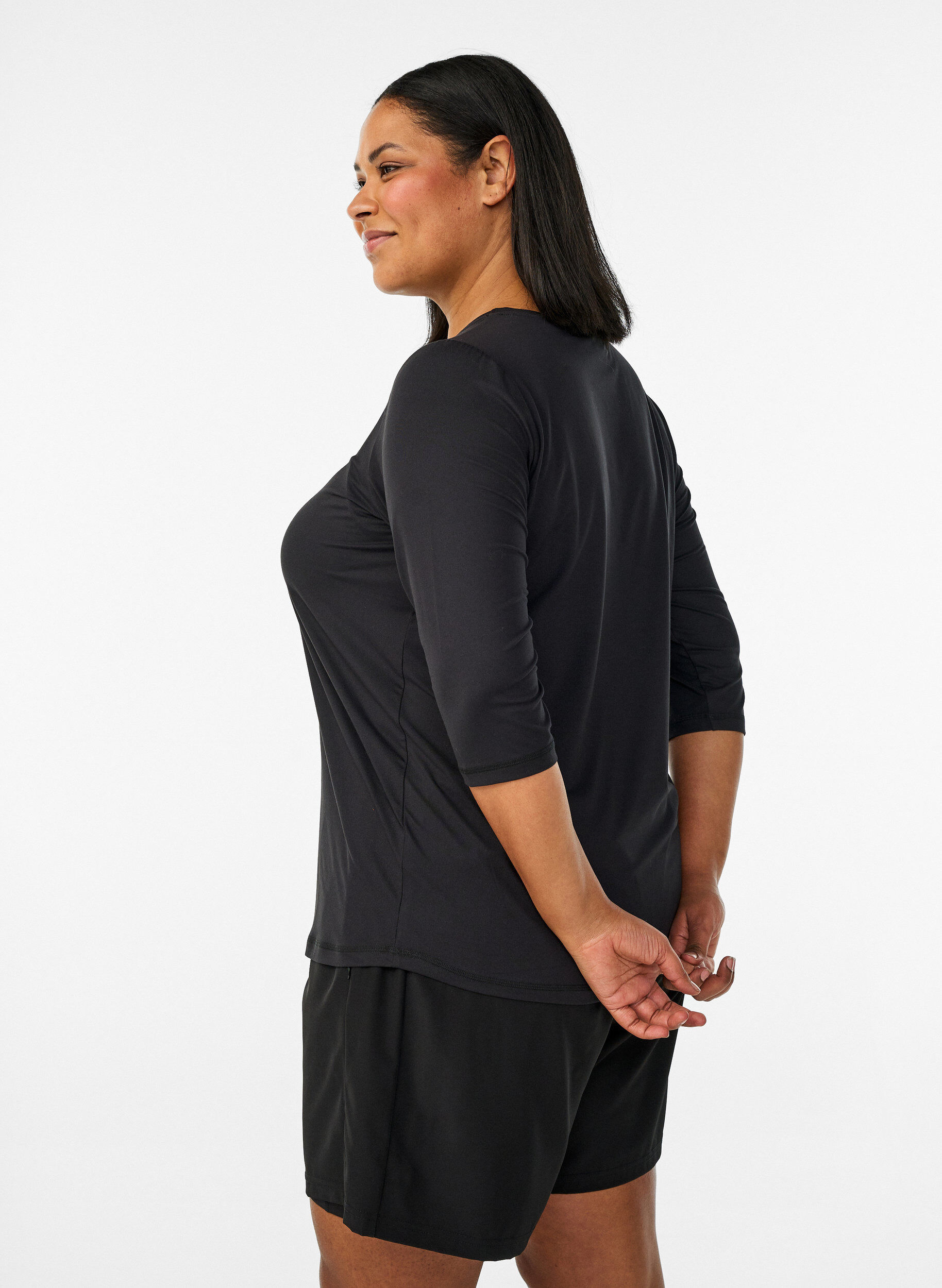 ZizziTreenipusero 3/4-hihoilla, Musta, Model image number 2