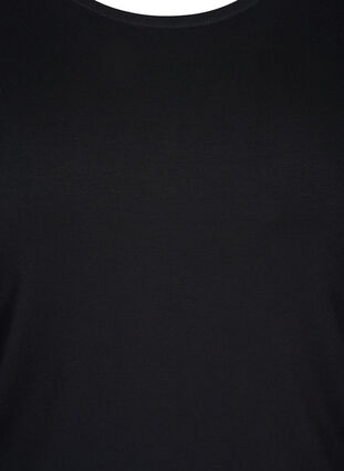 Yksivärinen peruspusero puuvillasta, Solid Black, Packshot image number 2