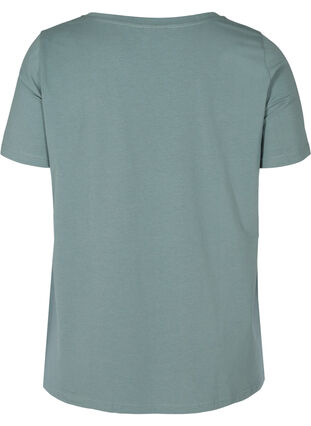 Lyhythihainen puuvillainen t-paita painatuksella, Balsam Green PARIS, Packshot image number 1
