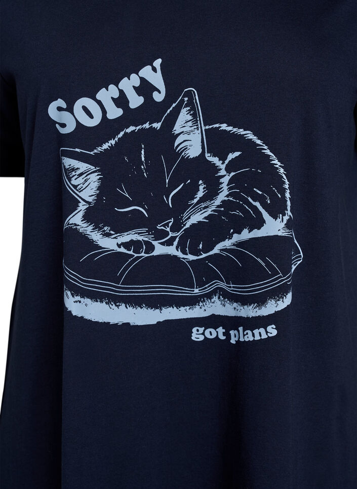 Lyhythihainen y&ouml;paita luomupuuvillaa, Sininen, Packshot image number 2