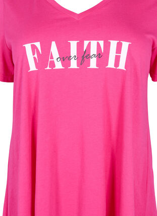 Lyhythihainen puuvillainen t-paita, Shocking Pink FAITH, Packshot image number 2