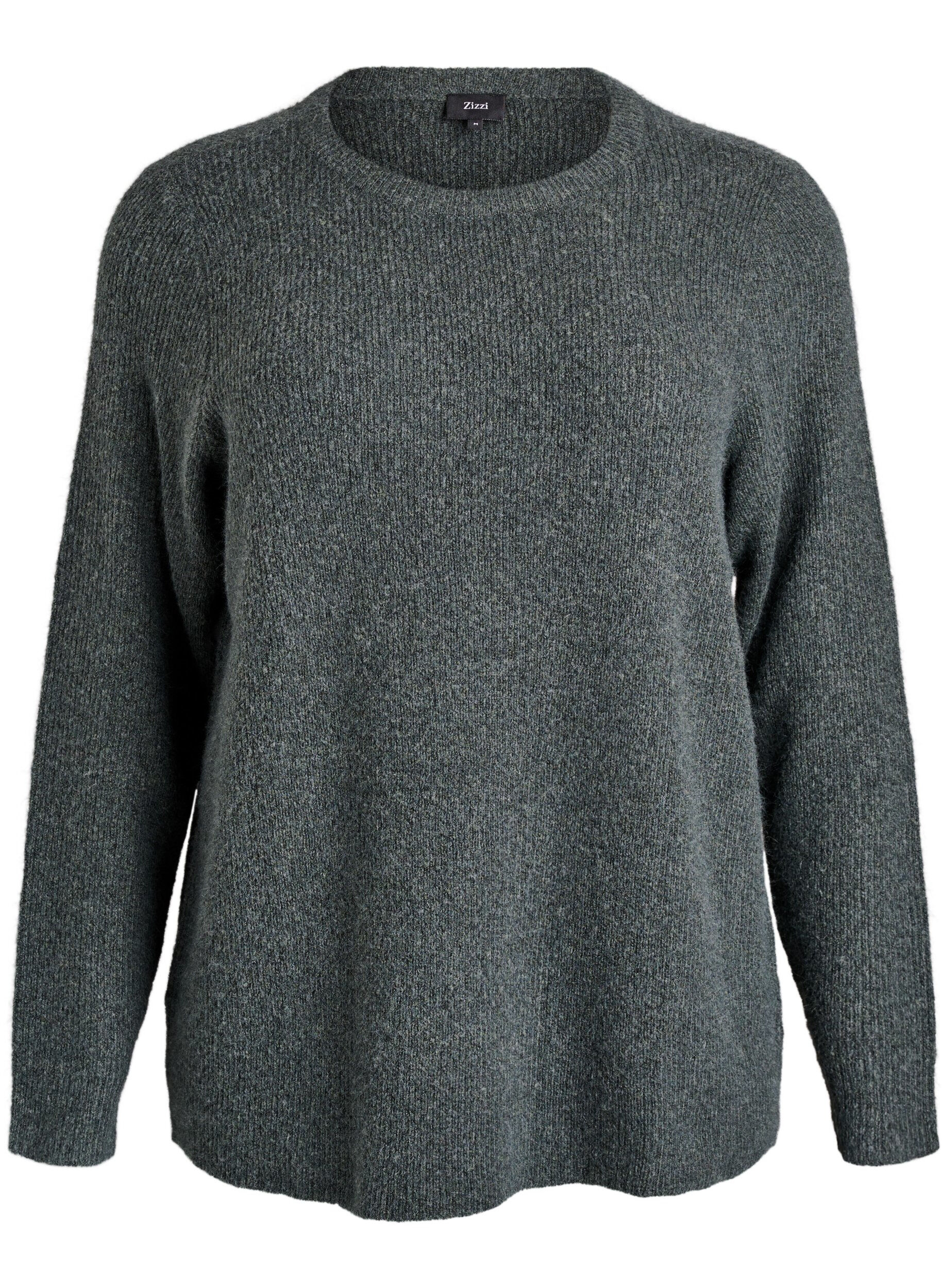 Melange-neulepusero py&ouml;re&auml;ll&auml; p&auml;&auml;ntiell&auml;