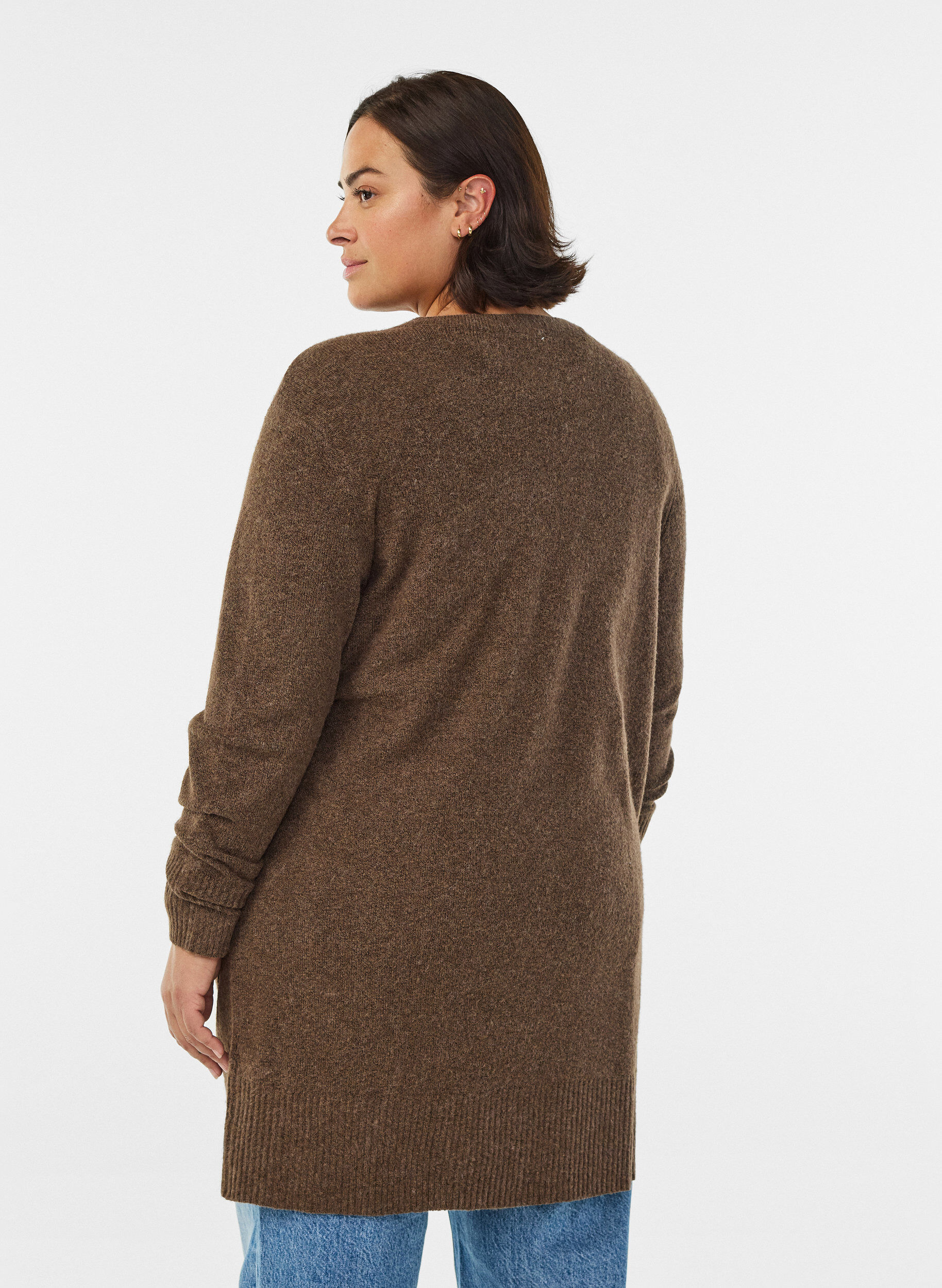 ZizziJoustinneuletakki taskuilla, Ruskea, Model image number 2