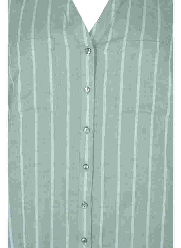 Raidallinen paita v-aukolla, Balsam Green Stripe, Packshot image number 2
