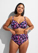 Kaarituelliset bikiniyl&auml;osa kuosilla, Violetti, Model image number 1