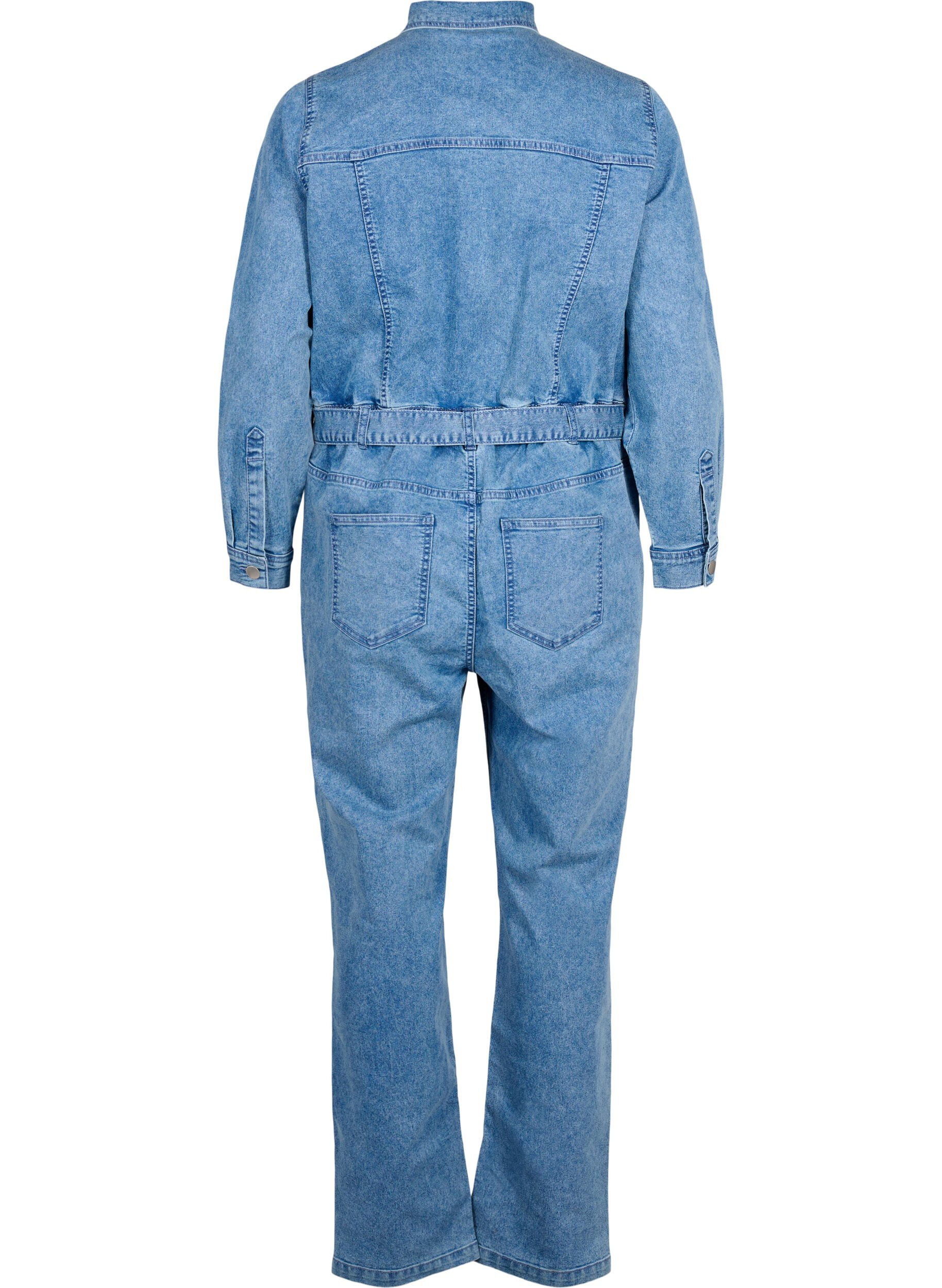 Zizzi Pitk&auml;hihaiset farkkuhaalarit, Light Blue Denim, Packshot image number 1