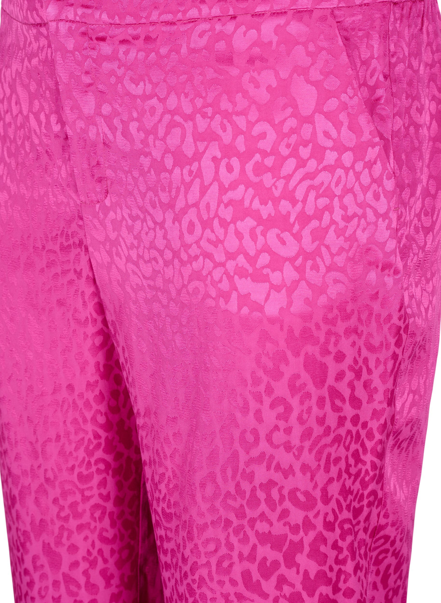 Zizzi Viskoosiset jacquard-housut s&auml;vy s&auml;vyyn, Rose Violet, Packshot image number 2