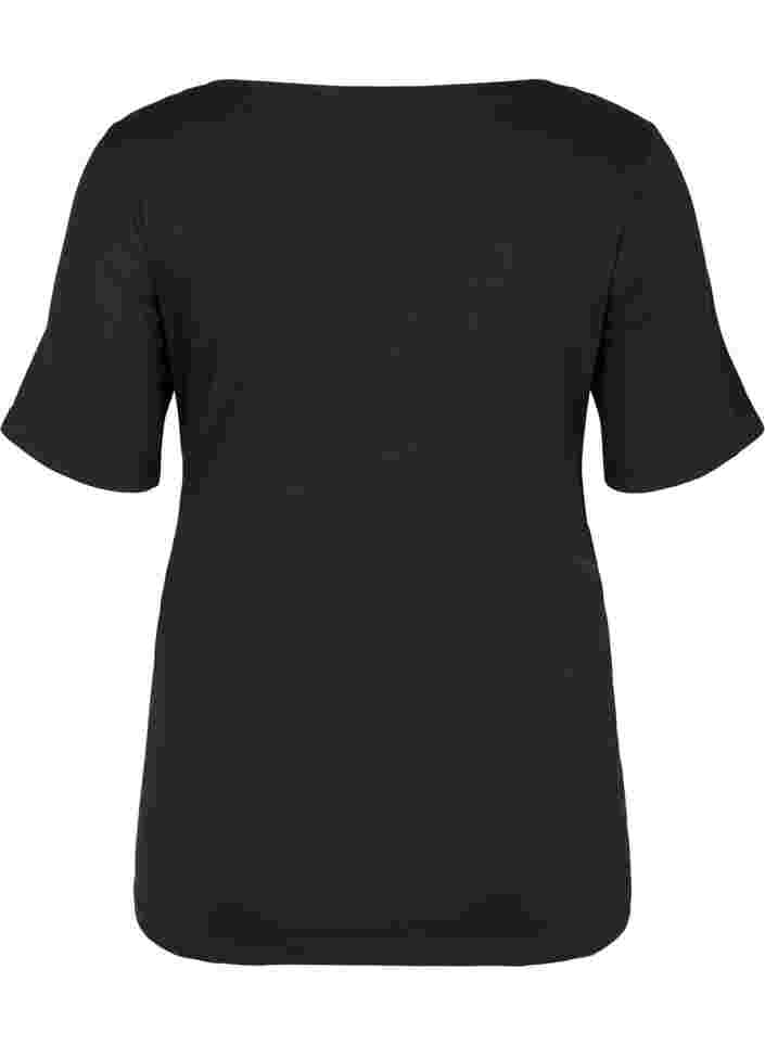 Lyhythihainen äitiys t-paita puuvillasta, Black, Packshot image number 1
