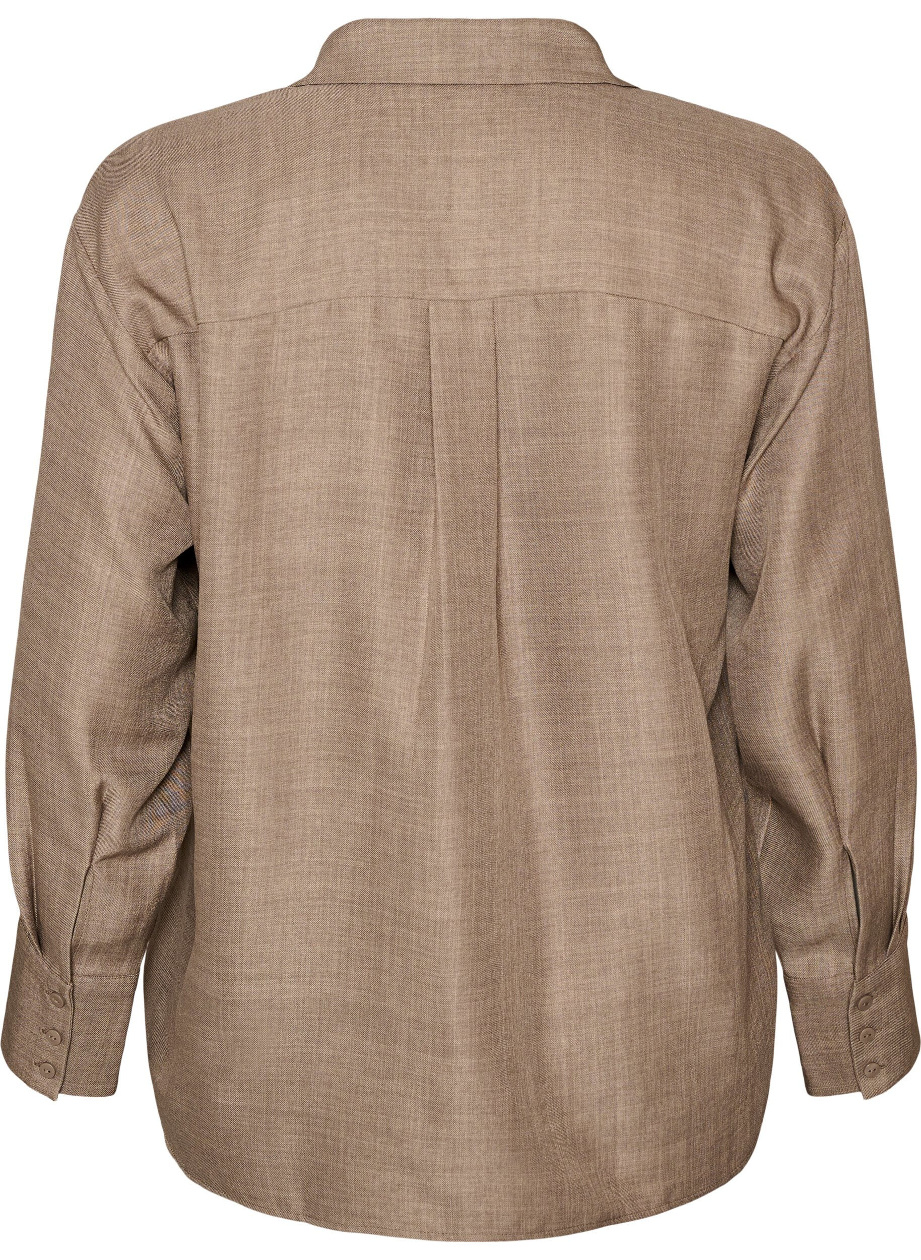 ZizziRento paita V-p&auml;&auml;ntiell&auml;, Ruskea, Packshot image number 1
