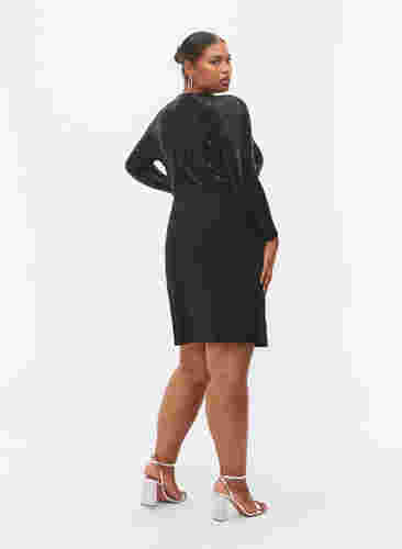 Tyköistuva mekko kimalteella, Black, Model image number 1