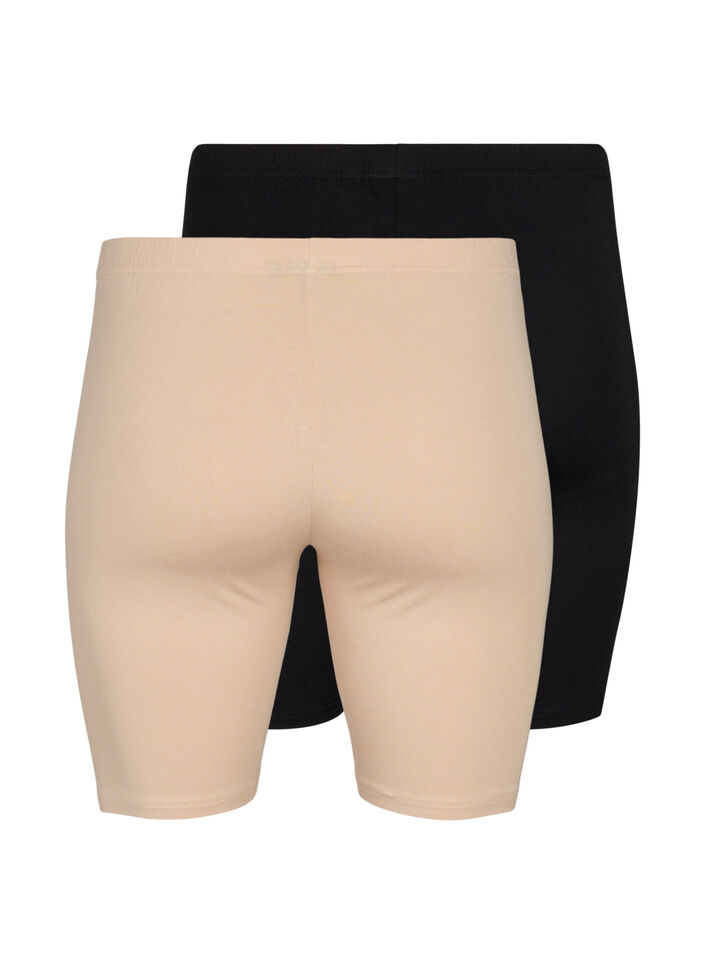 2 kpl py&ouml;r&auml;ilyshortseja viskoosista, Beige, Packshot image number 1