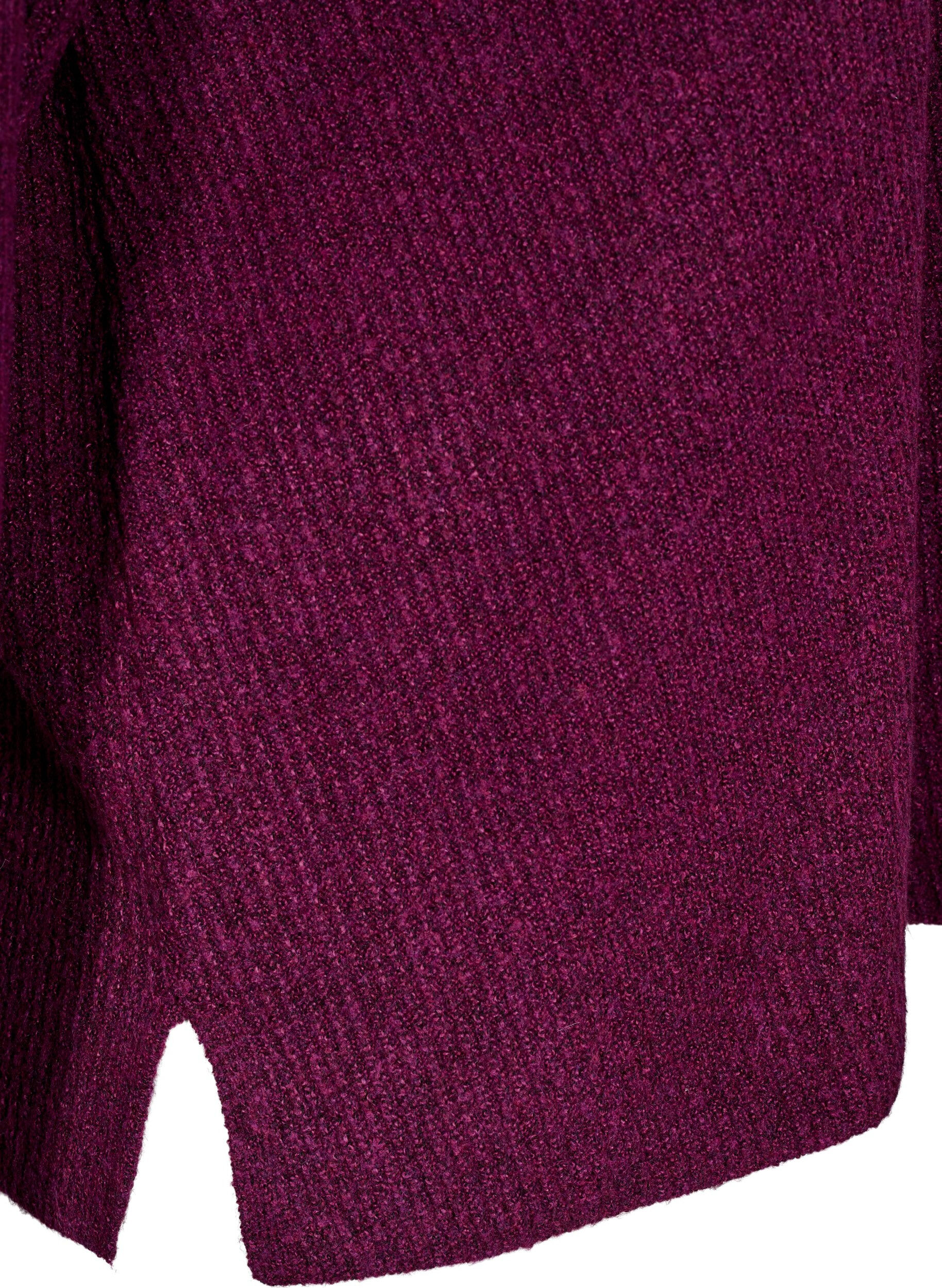 Zizzi Neulepusero v-p&auml;&auml;ntiell&auml; ja pitk&auml;t hihat, Potent P. Black Mel., Packshot image number 3