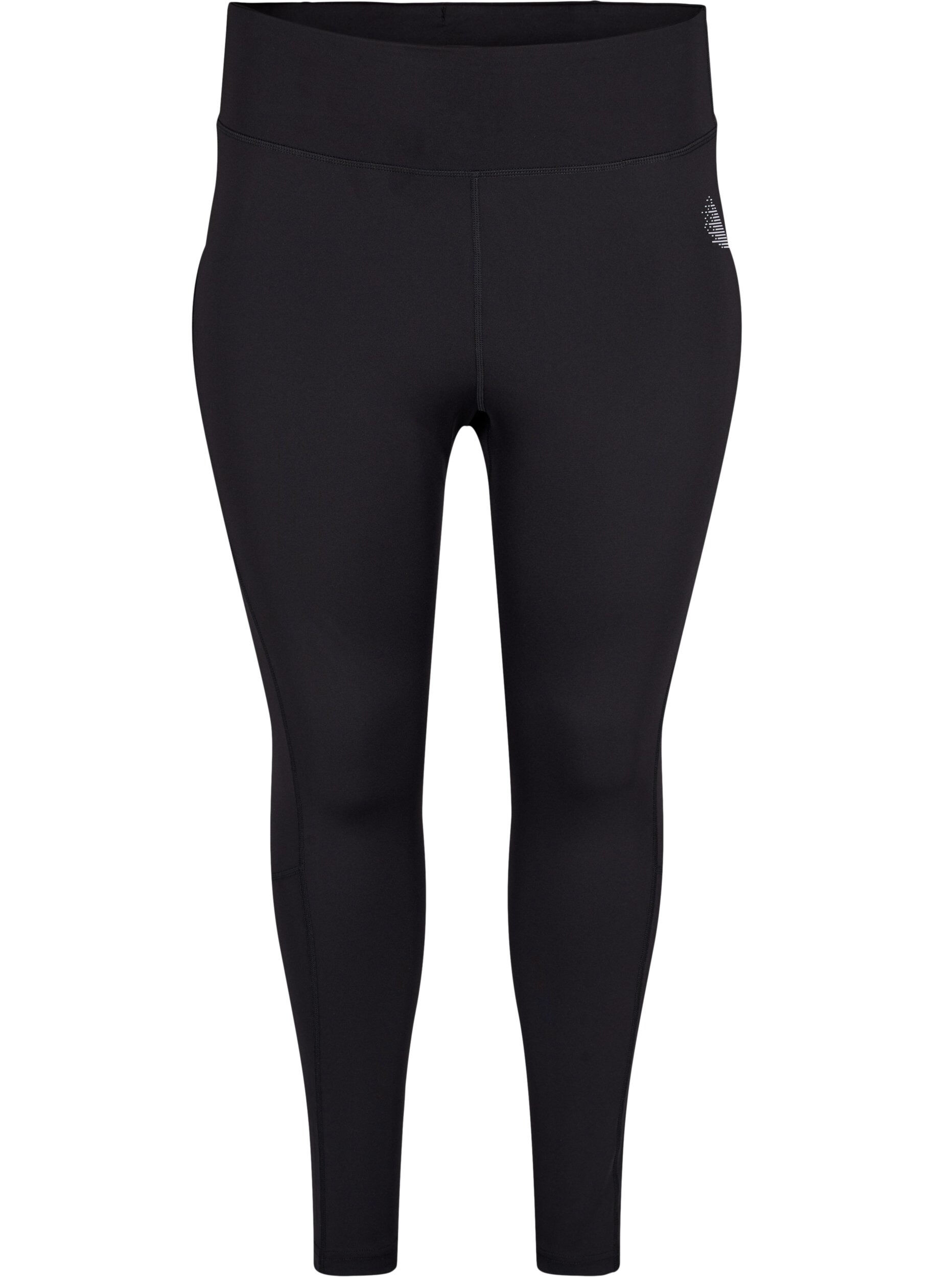 Zizzi CORE, POCKET TIGHTS -Treenitrikoot mesh-kankaalla ja taskulla, Black, Packshot image number 0