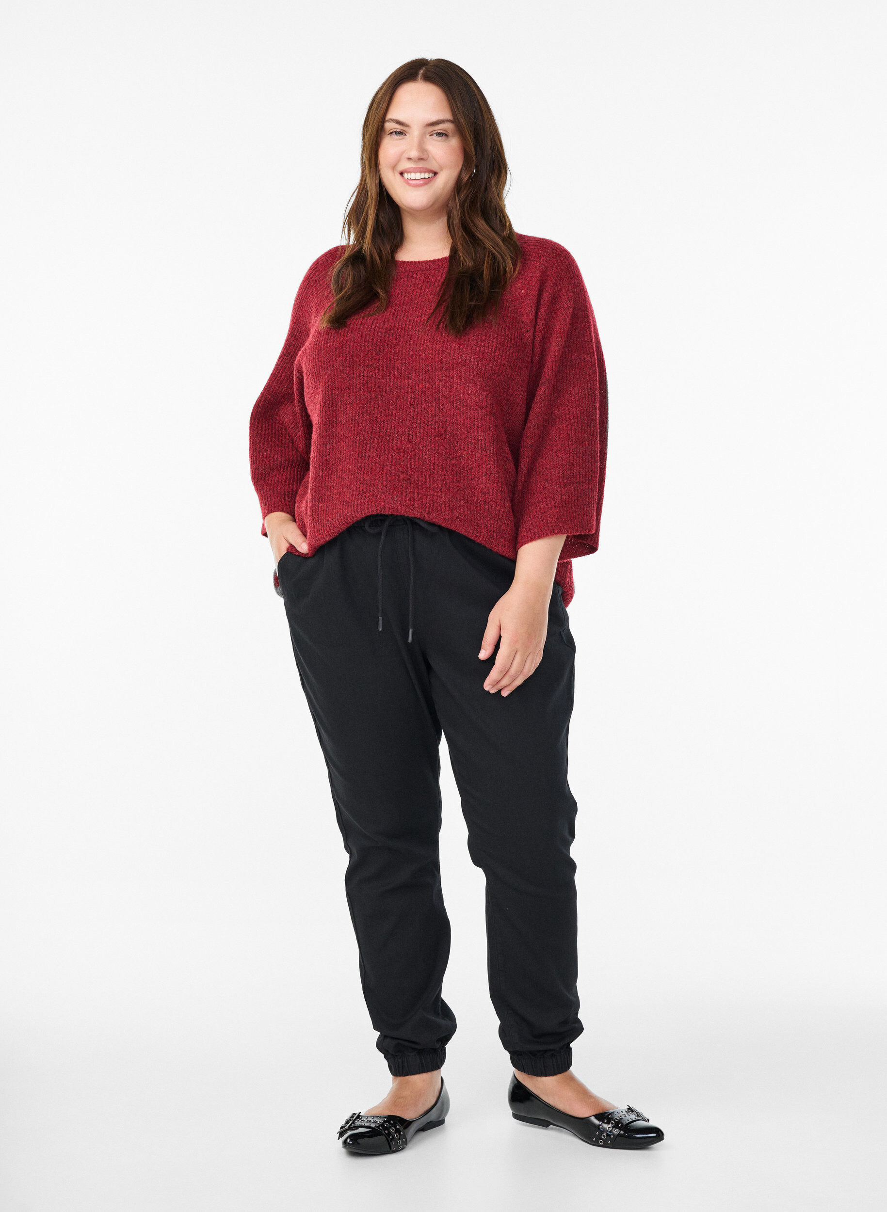 ZizziRibattu neule, 3/4-hihat, Punainen, Model image number 1