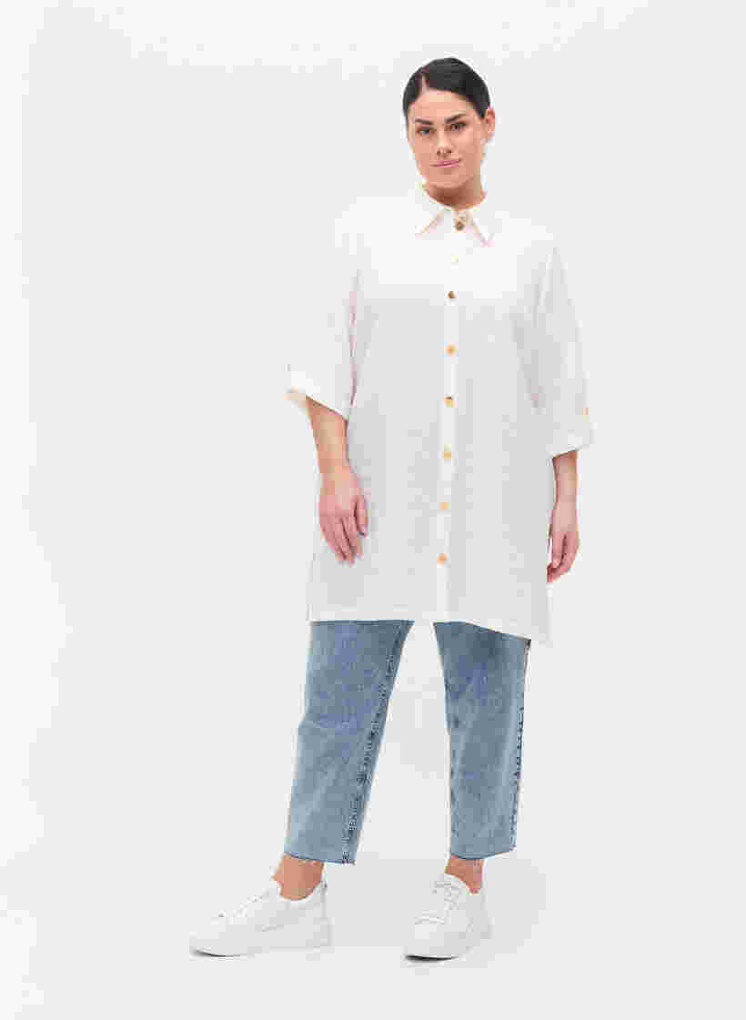 Pitkä paita 3/4-hihoilla, Bright White, Model image number 2
