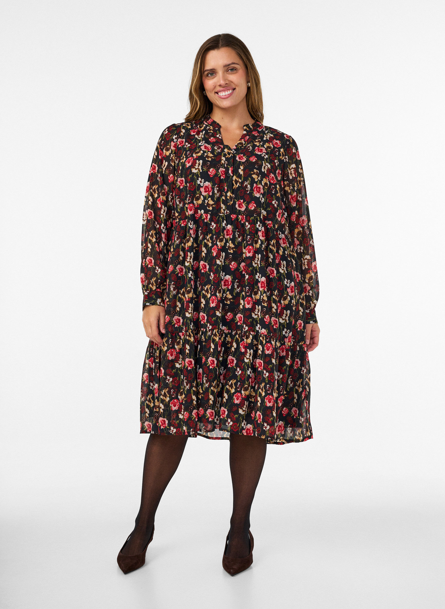 ZizziMekko kokoprintill&auml; ja r&ouml;yhel&ouml;kerroksella, Musta, Model image number 0
