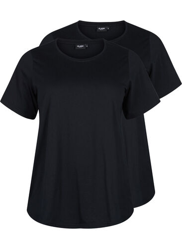 FLASH - 2 kpl t-paitoja pyöreällä pääntiellä , Black/Black, Packshot image number 0