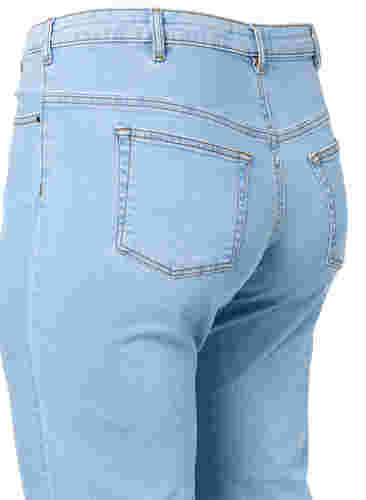 Korkeavyötäröiset Gemma-farkut reiällä polvessa, Ex Lgt Blue, Packshot image number 3