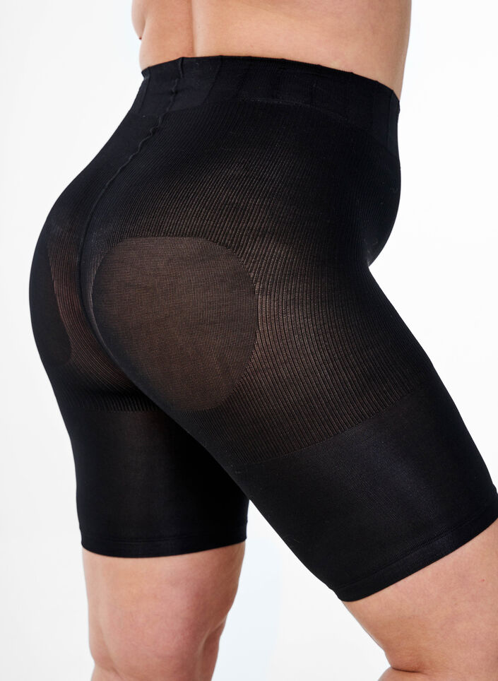 2 kpl push-up -shortsit 60 denierill&auml; ja muotoilevalla vaikutuksella, Musta, Packshot image number 3