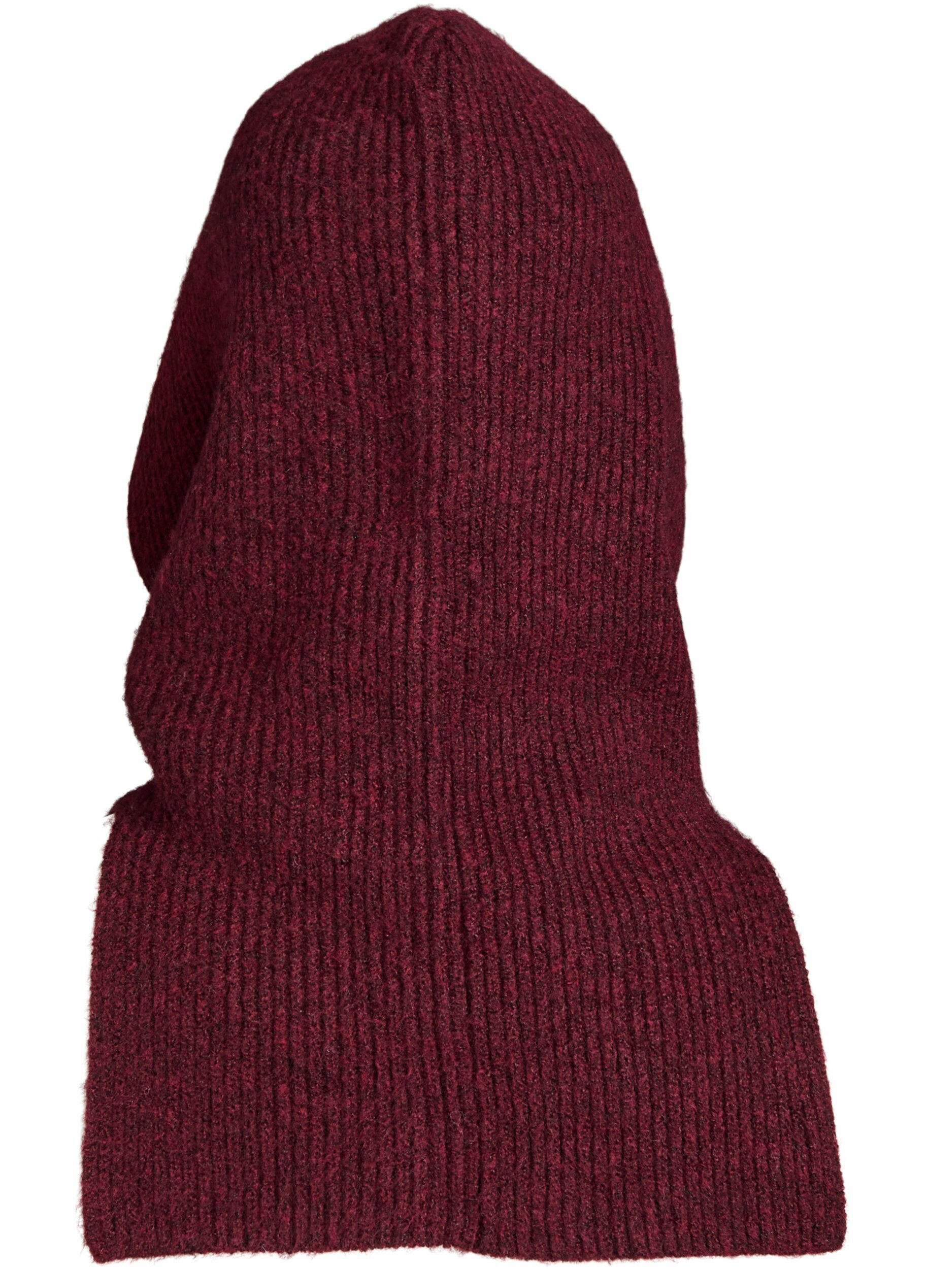 Zizzi Neulottu balaclava, jossa on kiristysnauhat, Tumma Bordeaux, Packshot image number 1