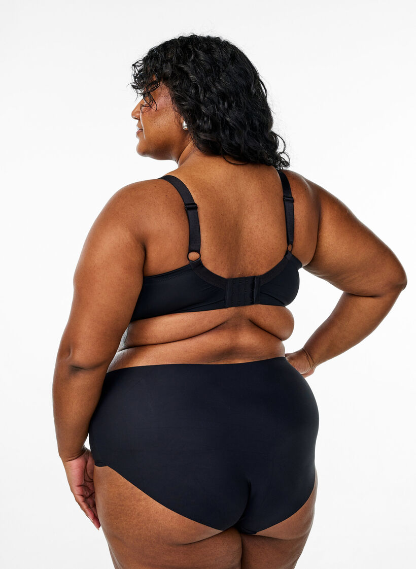 Muotoillut mikrokuosirintaliivit satiiniyksityiskohdilla, Musta, Model image number 2