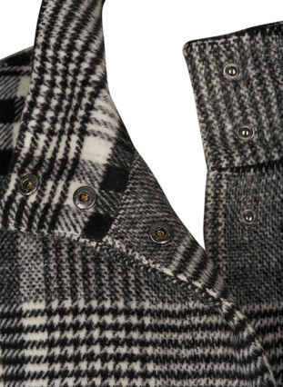 Ruudullinen takki vetoketjulla ja napeilla , Black Check, Packshot image number 2