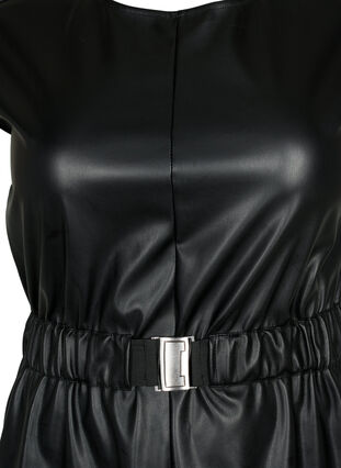Lyhyt mekko nahkajäljitelmää, Black, Packshot image number 2