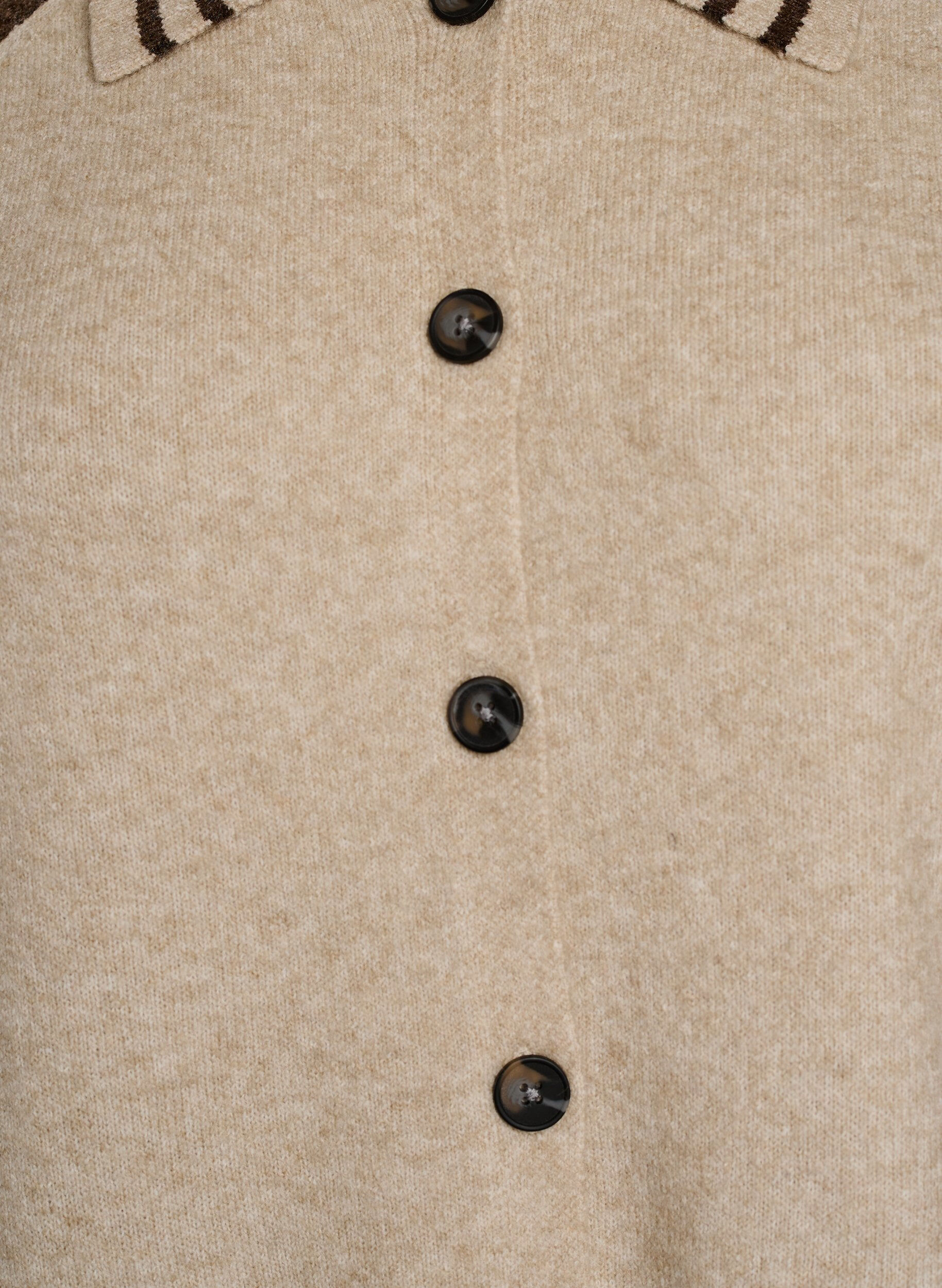 ZizziNeuletakki kontrastihihoilla ja kauluksella, Beige, Packshot image number 2