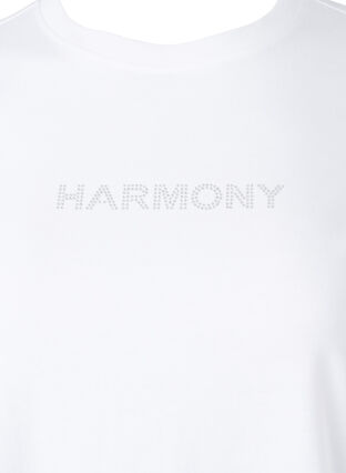Luomupuuvillasta valmistettu t-paita tekstillä, White HARMONY, Packshot image number 2