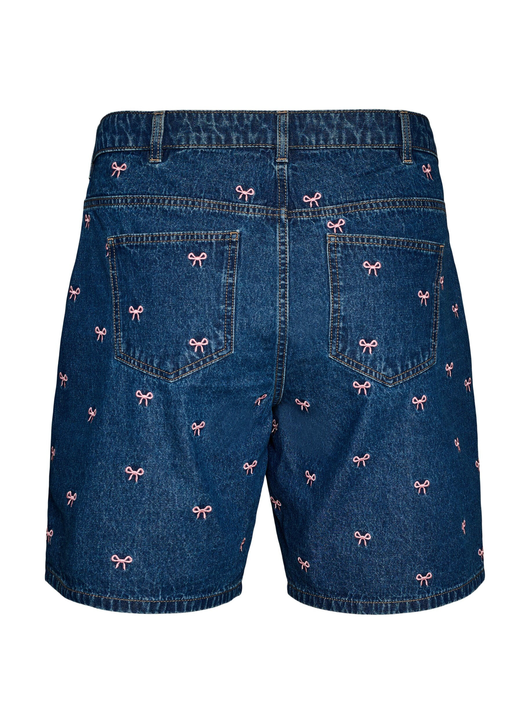 ZizziKirjailut denimshortsit, Sininen, Packshot image number 1