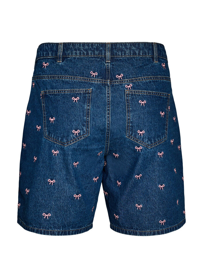 Kirjailut denimshortsit, Sininen, Packshot image number 1
