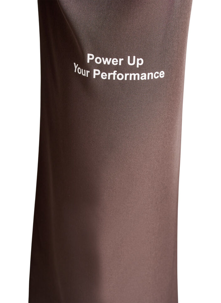 Urheilulliset housut korkealla vyötäröllä ja suorilla lahkeilla, Ruskea, Packshot image number 3