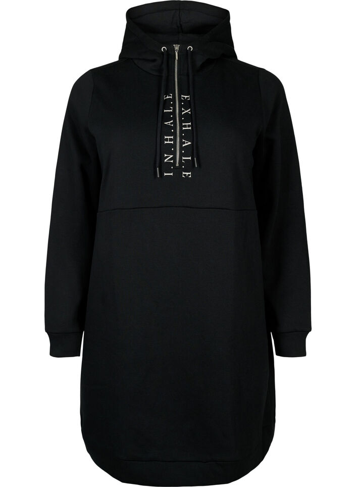 Urheilullinen svetarimekko hupulla, Black/Grey, Packshot image number 0