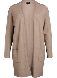 Joustinneuletakki taskuilla, Beige