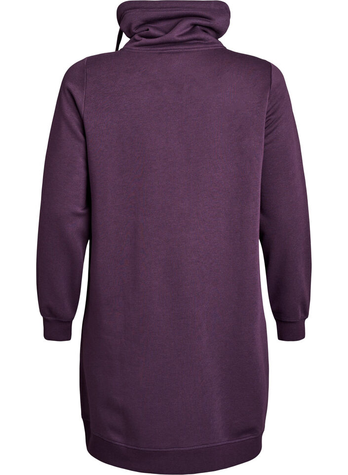 Lyhyt swetarimekko korkealla kauluksella ja taskuilla, Violetti, Packshot image number 1