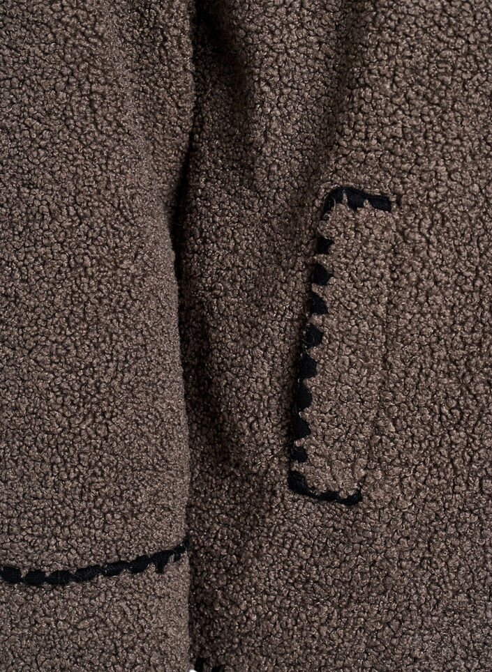 Teddytakki kontrastiyksityiskohdilla, Ruskea, Packshot image number 3