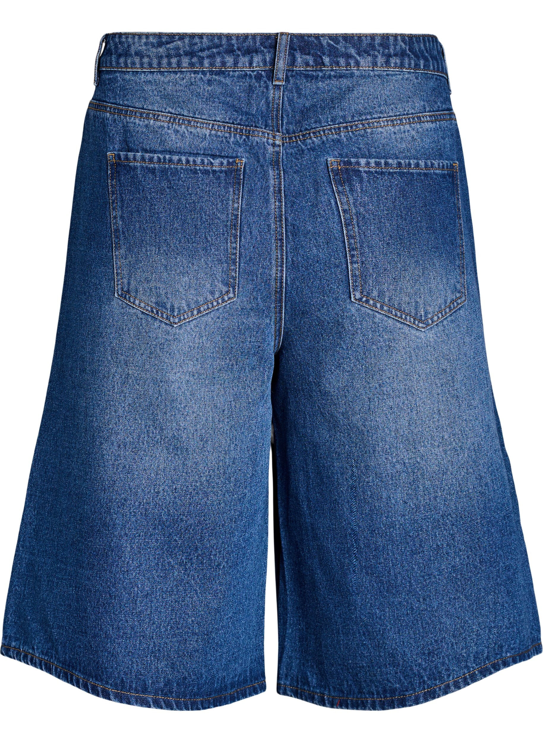 ZizziKorkeavy&ouml;t&auml;r&ouml;iset farkkushortsit, Sininen, Packshot image number 1