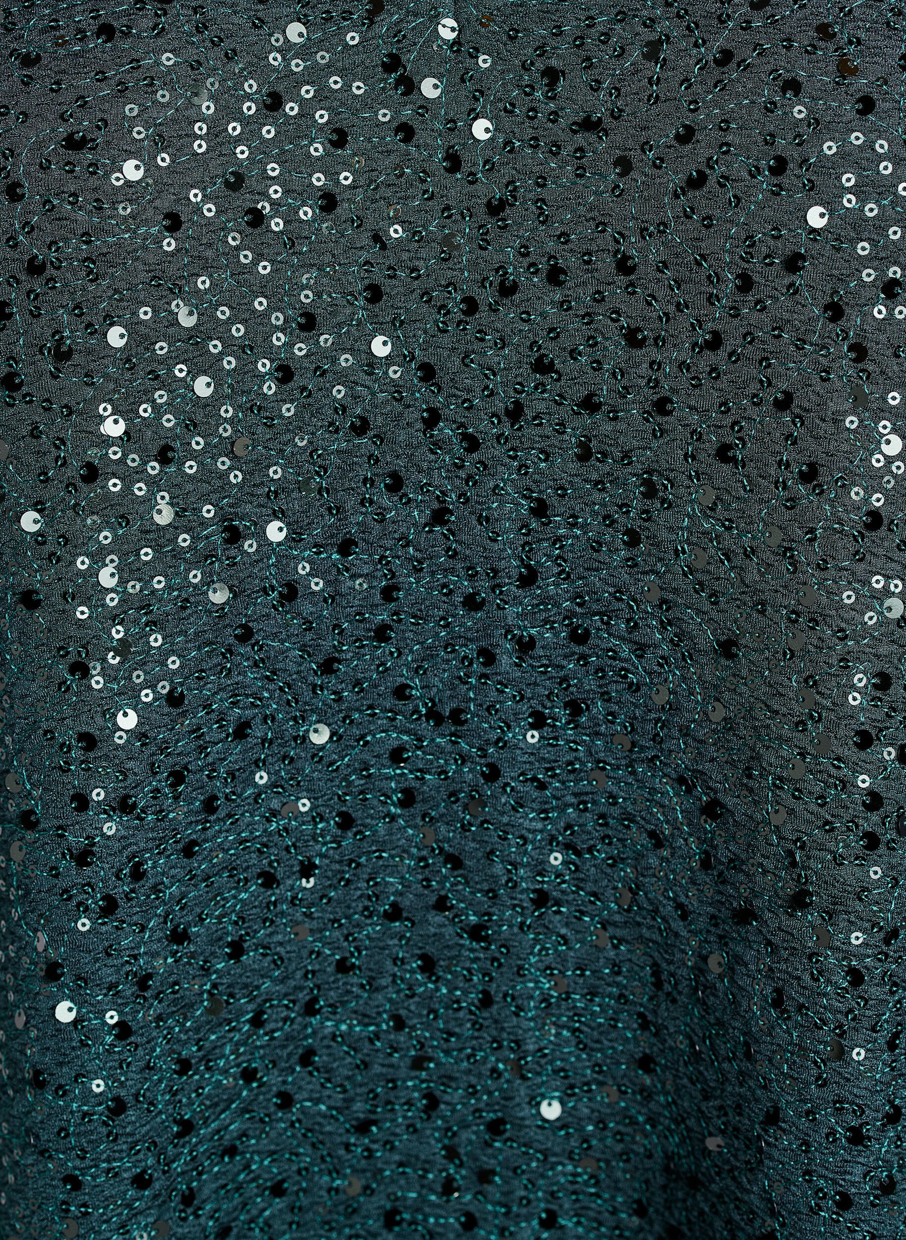 Zizzi Lyhyt paljettimekko pussihihoilla, Vihre&auml;, Packshot image number 2