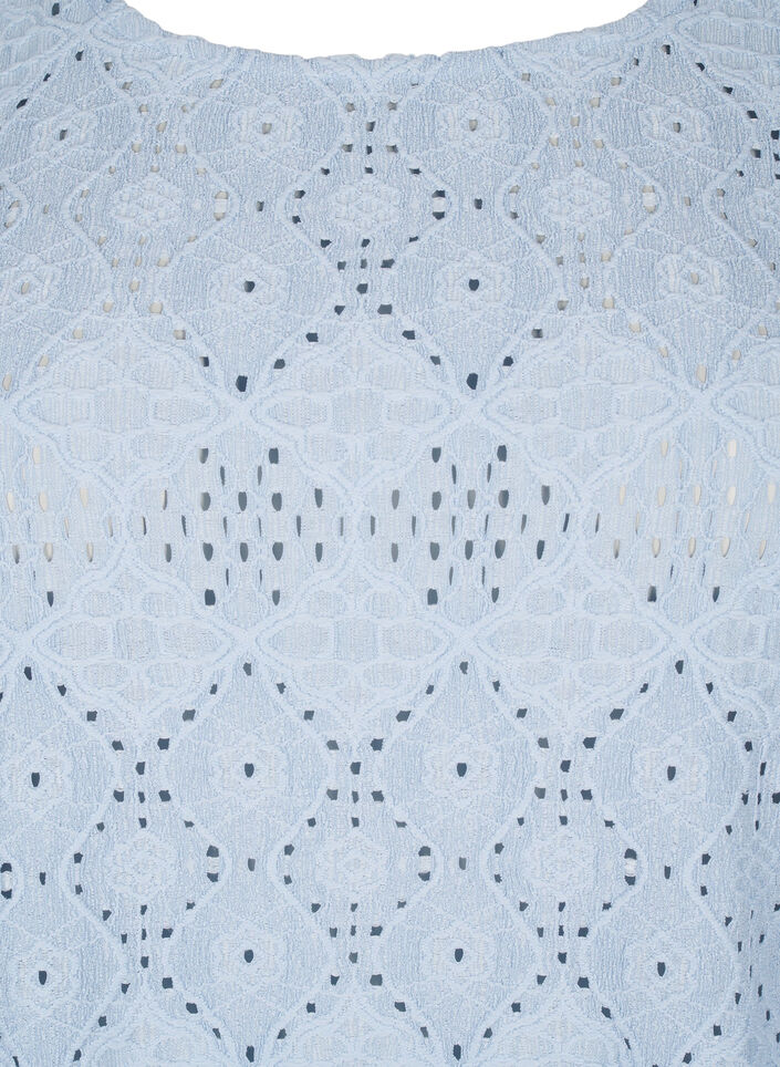 Lyhythihainen pusero, jossa on pitsikuviointi., Cashmere Blue, Packshot image number 2