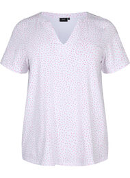 Puuvillainen T-paita pilkuilla ja v-pääntiellä, B.White/S. Pink Dot