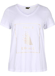 Puuvillainen treeni-t-paita printillä, White w. inhale logo